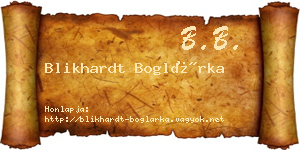 Blikhardt Boglárka névjegykártya